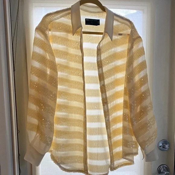 ASOS Yellow Striped Blouse - Picture 1 of 8